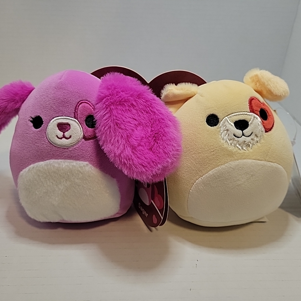 Jazeares OG Squishmallows SAGER COOPER PUPPY DOGS Valentine's Plush *New*
